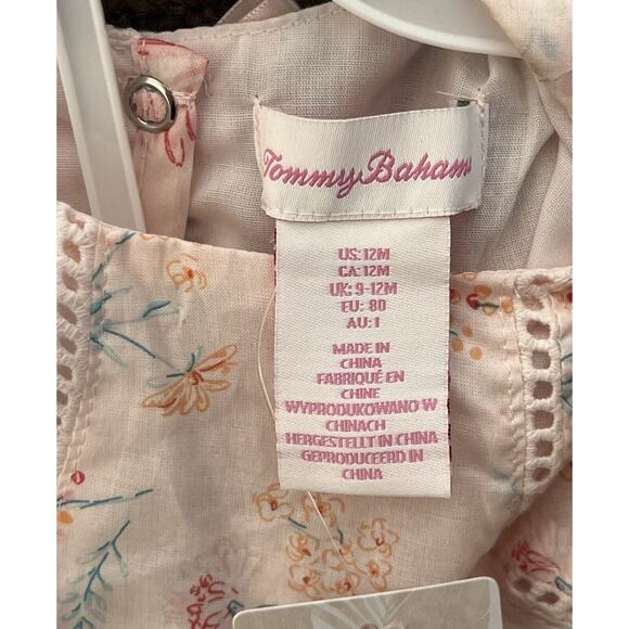 Tommy Bahama Kids Sleeveless 2pc Dress Infant Girls Size 12M Pink Floral NWT - Picture 4 of 8